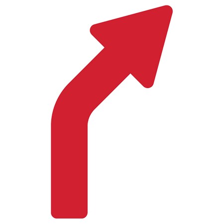 Identity Group Right Angled Arrow, Red, 15", 8611R, PK10 8611R